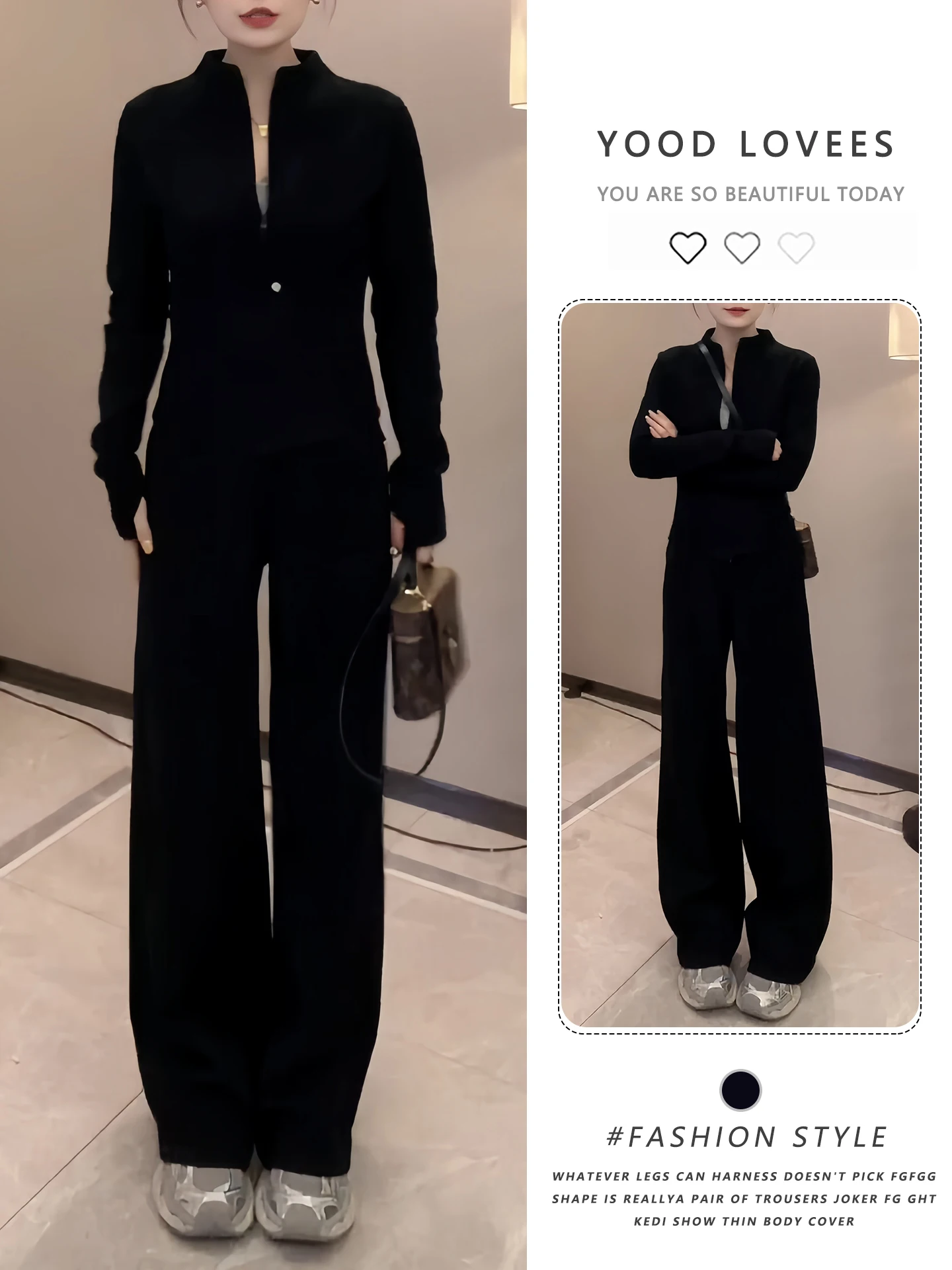 

Spring Autumn 2026 Casual Loose Long Sleeve Open Cardigan Top And Pants Fashionable Two-Piece Set for Women Commute Style