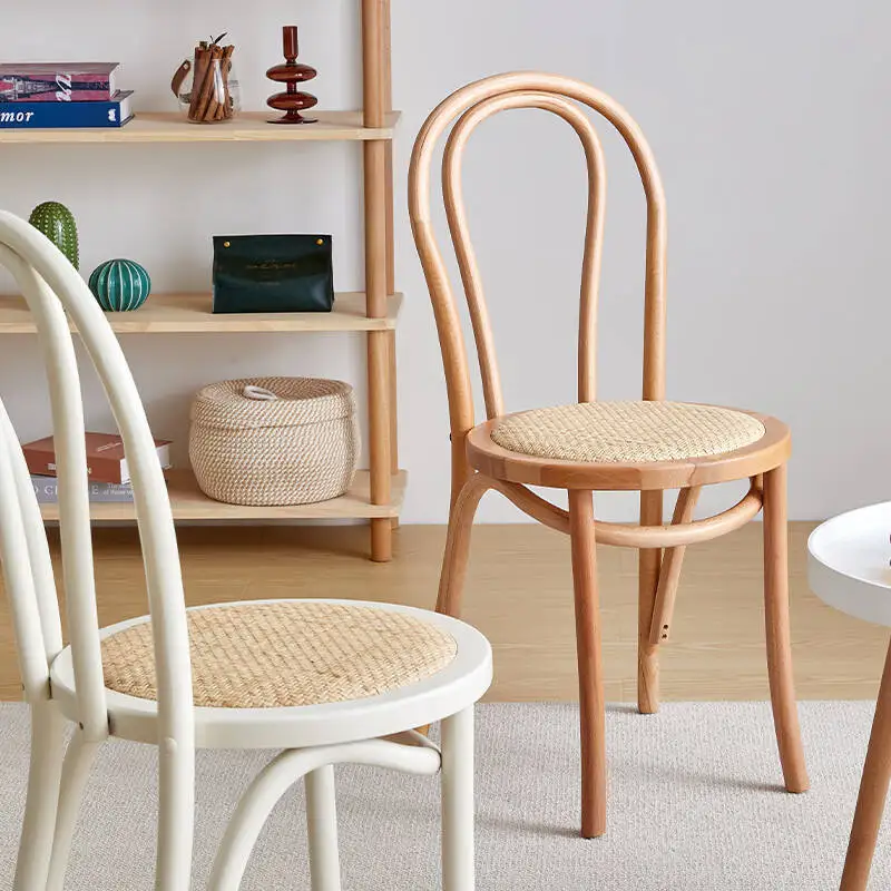 

Nordic solid wood dining chair medieval sonite milk tea shop cafe household back chair