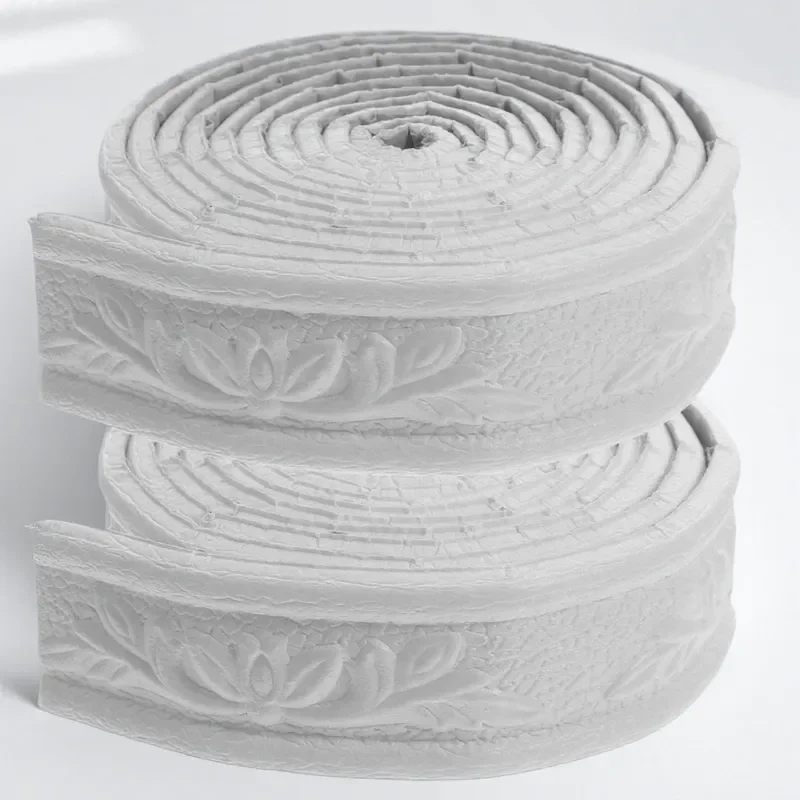 2 rollos de pegatinas para cintura, papel tapiz con borde, autoadhesivo duradero, adorno de pared, tira de ribete impermeable para cocina y baño