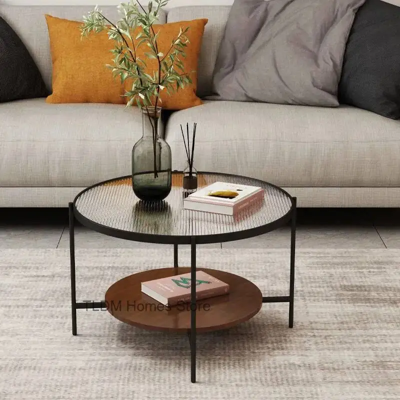 Auxiliar Unique Glass Table Luxury Saving Coffee Poker Side Table Center Modern Space Books Mesa Designer Japanese Furniture