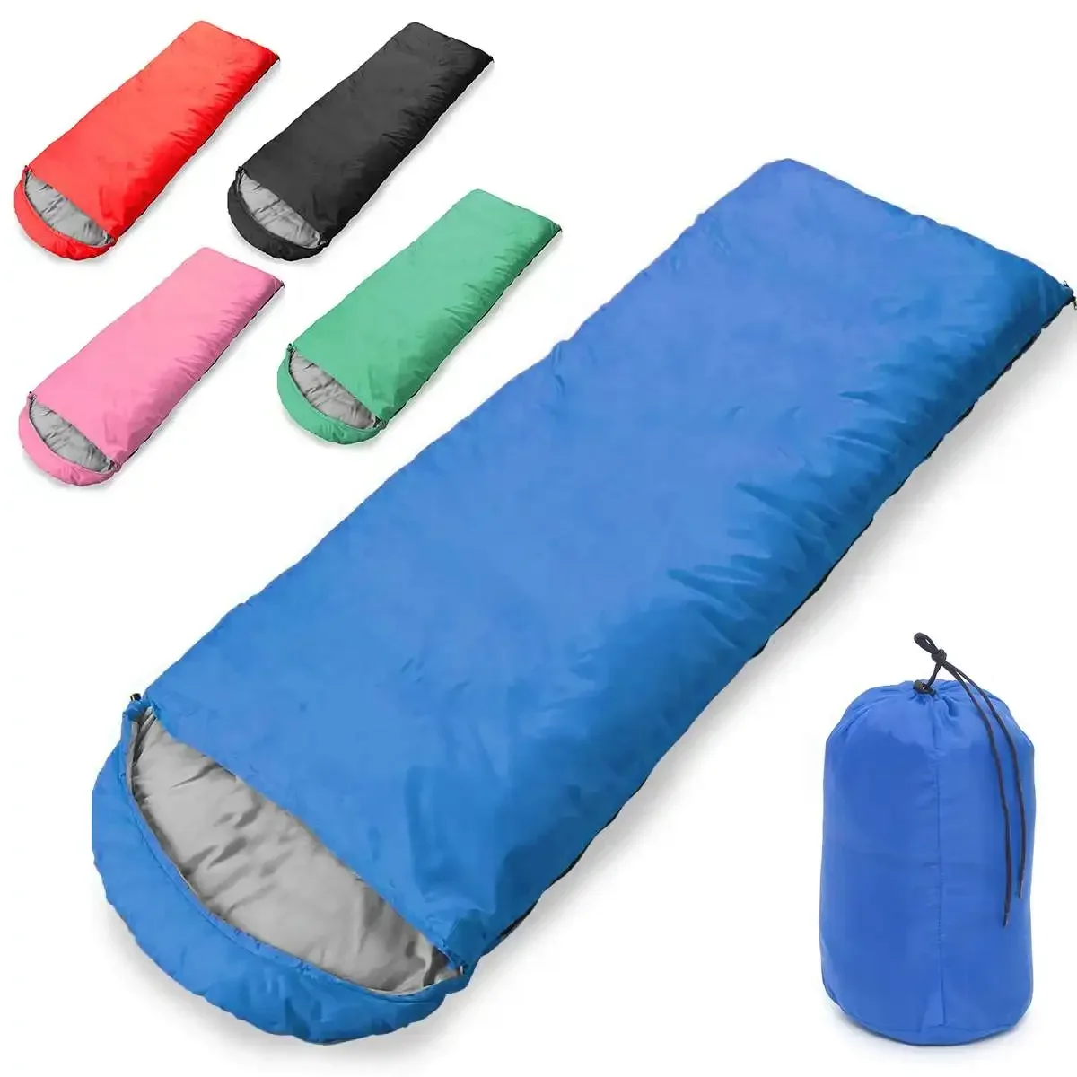 210*70CM Summer Envelope Outdoor Camping Adult Sleeping Bag Portable Ultra Light Waterproof Travel Hiking Sleeping Bag with Cap