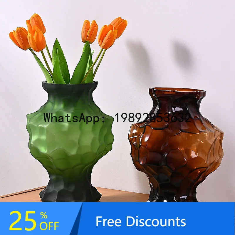 

CZ Simple Modern Creative Glass Vase Style Lily Dried Flower Arrangement Special Ornament