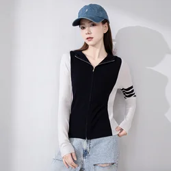 TC-401 100% Wool merino wool knitted cardigan woollen sweater Hoodie luxury women's clothes