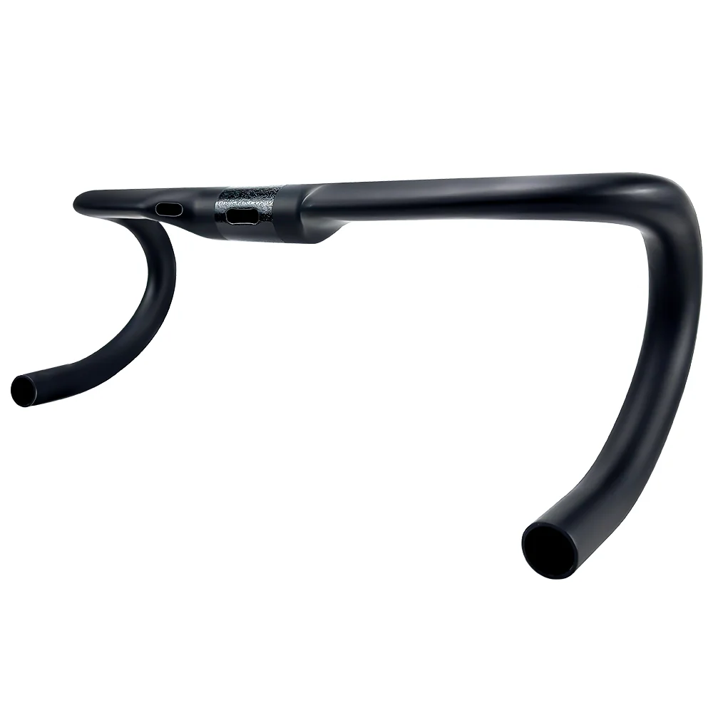 BALUGOE Vollständig intern verlegte Kabel für Fahrradlenker, Carbonfaser-Rennradlenker, hohe Steifigkeit, mattes Schwarz, 31,8 mm Durchmesser. – Detail 10