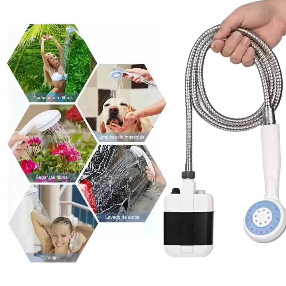Camping Electric Shower Pump Easy to Use Compact Portable Rechargeable Outdoor Electric Shower Head Sprayer Set