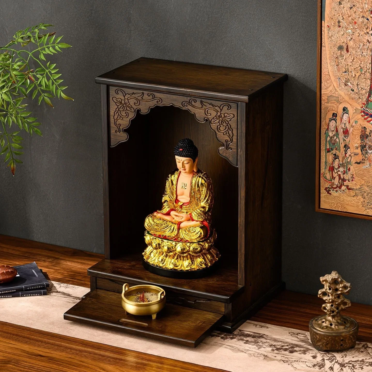 DSA Buddhist Hall Buddhist Platform Shrine Immortal Table Divine Offering Cabinet Guanyin Offering Cabinet Rack Wall-mounted