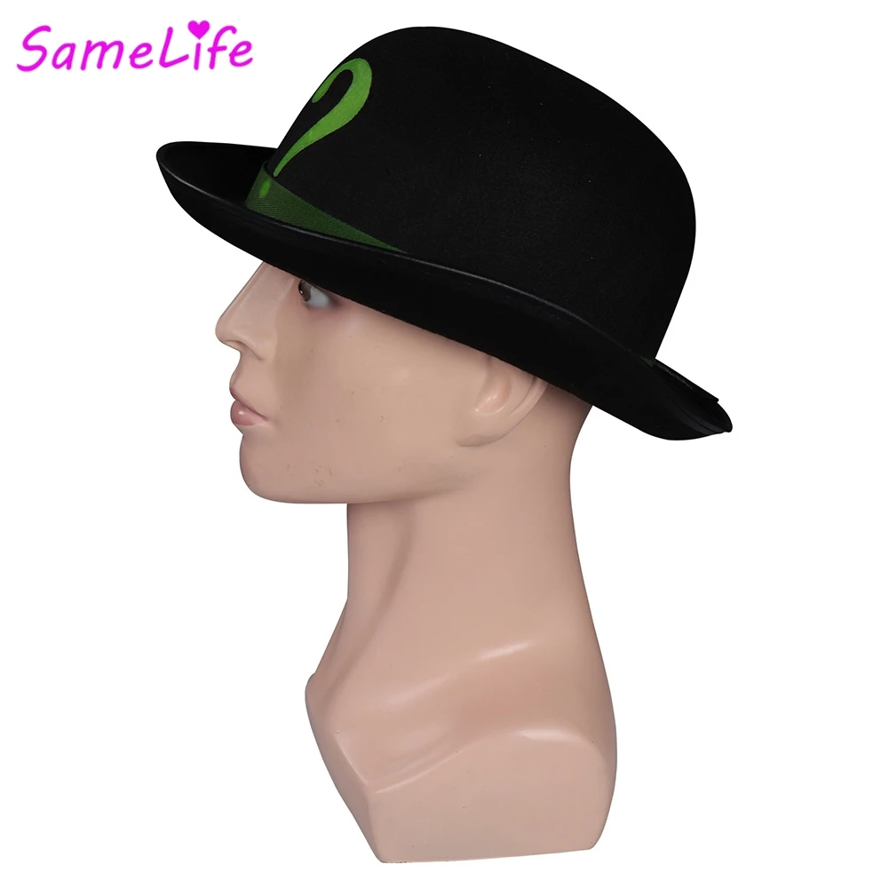 Wholesale Movie Super Villain Riddler Hat Cosplay Costume Accessories Cap With Printed Halloween Men Fancy Dress Up Party Gifts view 4