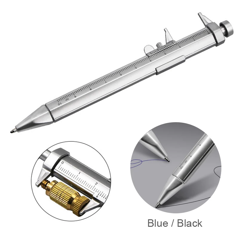 

Multifunctional Caliper Pen 0-100mm Unisex Ink Pen Vernier Caliper Roller Ball-Point 1.0mm Ballpoint Pen for Student Gift