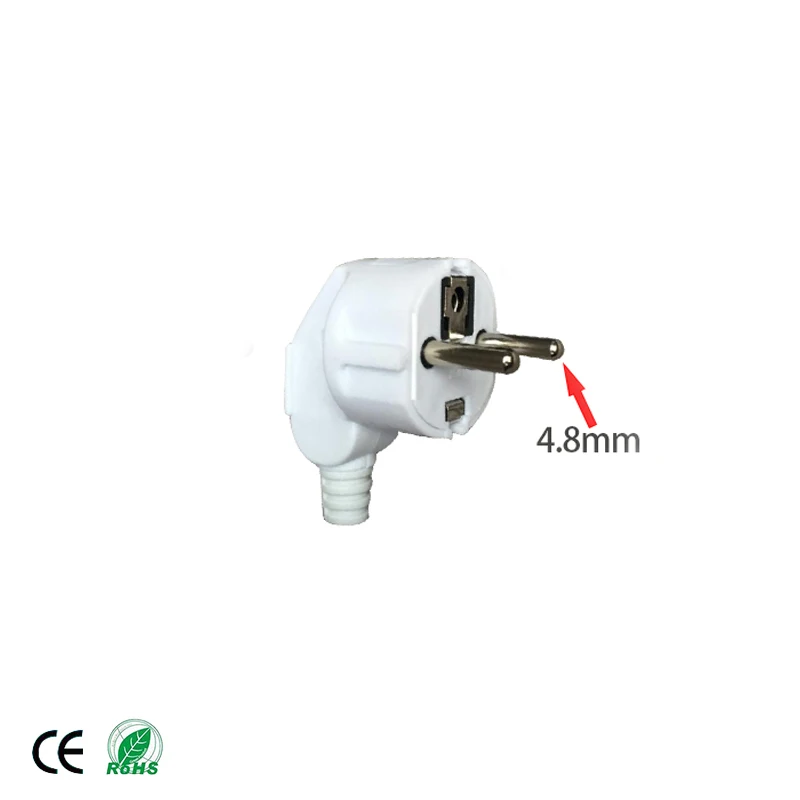 16A EU 4.8mm AC Electrical Power Rewireable Plug Male for Wire Sockets Outlets Adapter Extension Cord Connector Plug