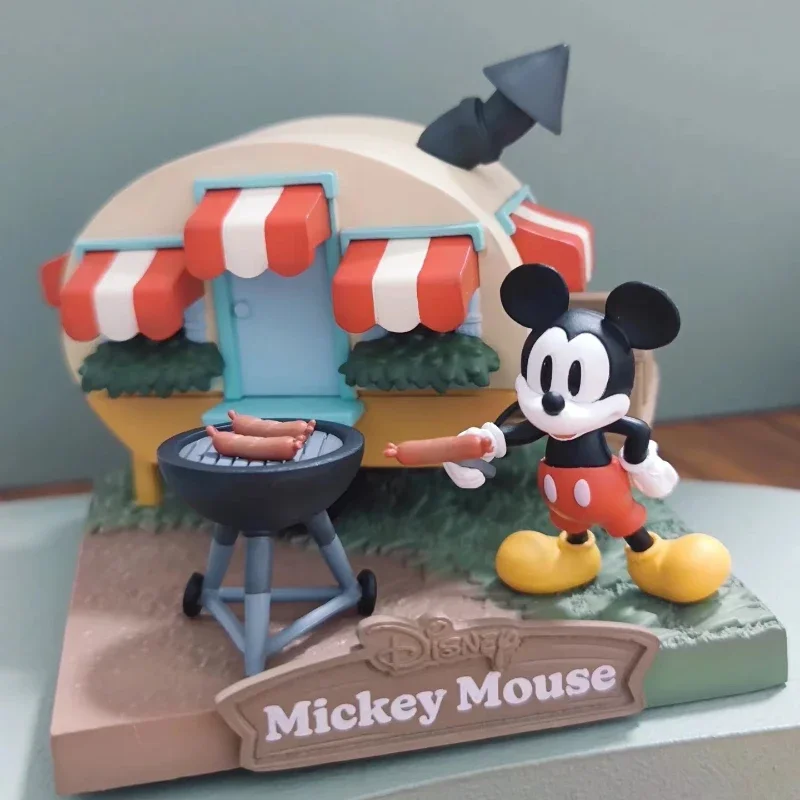 

Disney Mickey Minnie Mouse Donald Duck Goofy Chip 'n' Dale Pluto Camping Series Action Figurine Doll Model Toy Brithday Gift