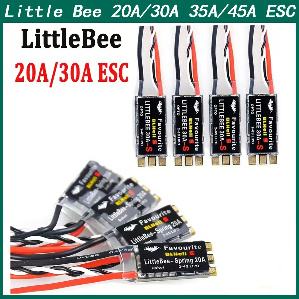 4Pcs LITTLEBEE BLHeli-s FVT Little bee SPRING 20A / 30A Brushless ESC 2-6S Supports DSHOT Oneshot42 OneShot125 Multicopter