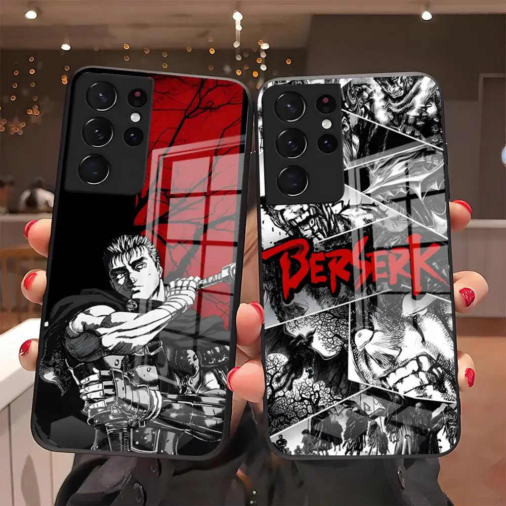 Coque de téléphone en verre Berserk Comics Hot Anime pour Samsung S26 S25 Plus S20 S20 Plus S22 Ultra S23 FE S21 Plus S21 Ultra