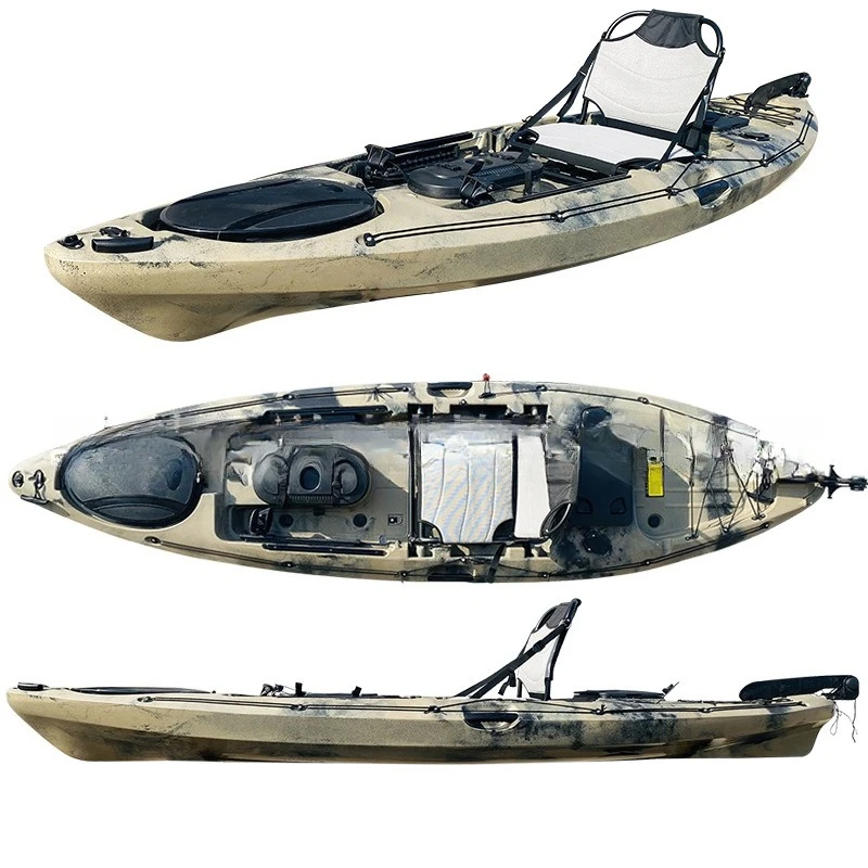

New Outdoor Single Kayak Water Fishing Boat with Seat Kayak Footpeg Canoe