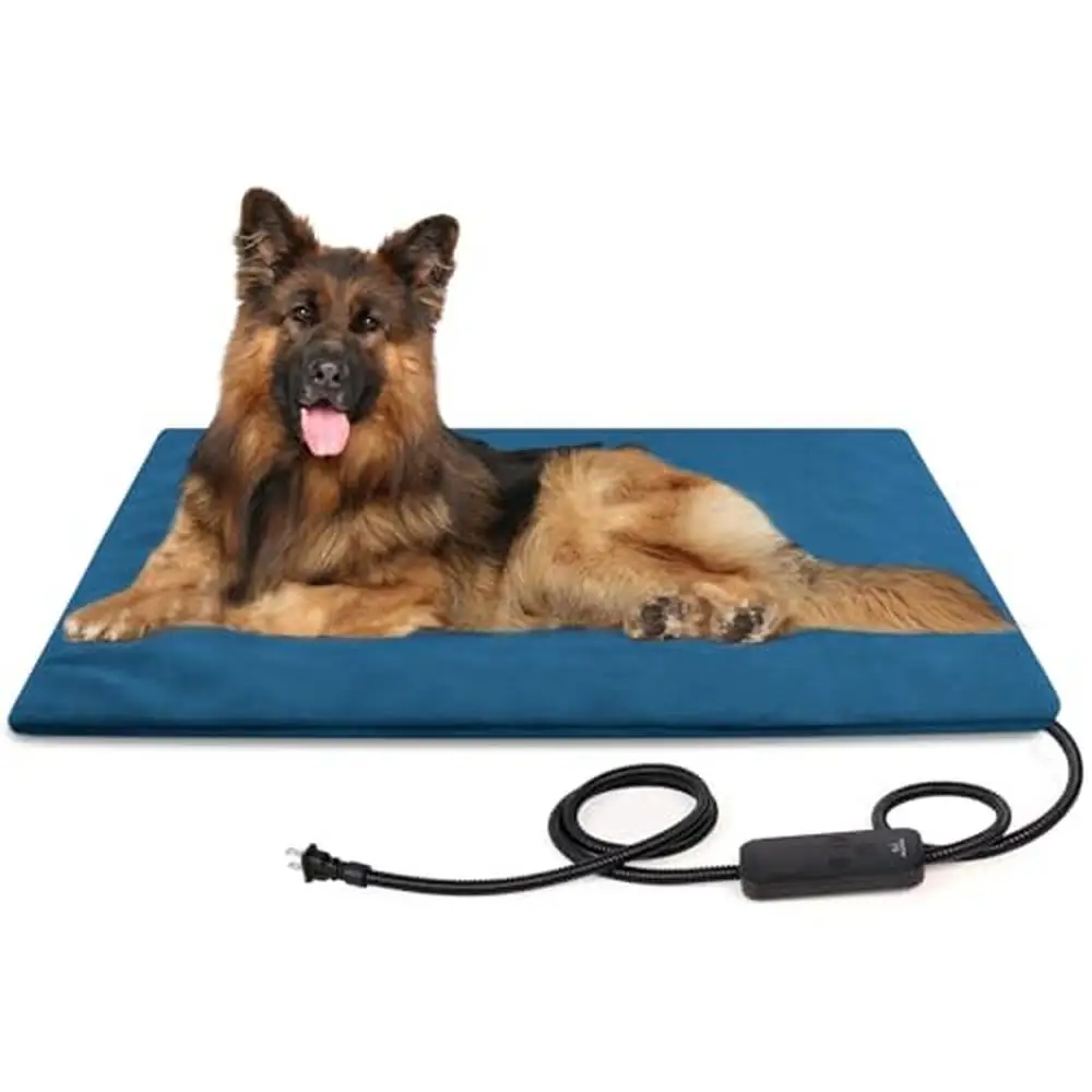 Electric Pet Heating Pad Dogs Cats 6 Temp Control Timer Waterproof Warming Mat Blanket Bed Outdoor Safe Structure Multiple Sizes