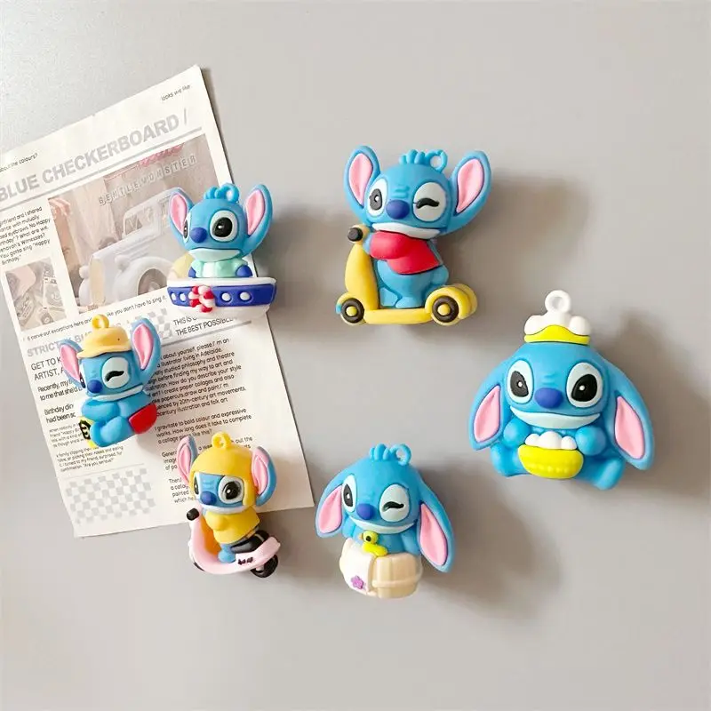 Cartoon Stitch Animation Kawaii Refrigerator Magnet Sticker 3D Anime Funny Magnet Home Decoration Hole Board Whiteboard Gift