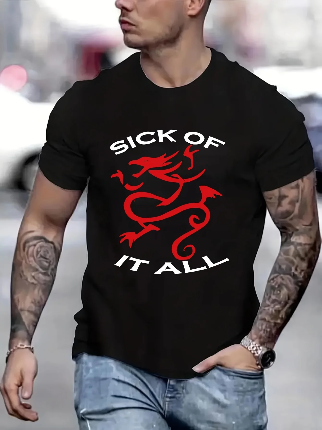 

биологическая опасность Sick of it All OG аниме новые топы и футболки аниме вещи футболка большого размера подарок бойфренду B5023155