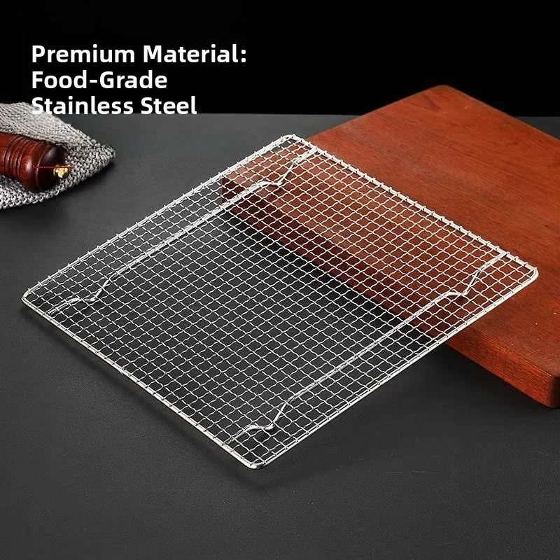Thickened Stainless Steel Multifunctional BBQ Grill Net 304 Sheet Rectangle Oven Mesh Outdoor Barbecue Grill Rack Net