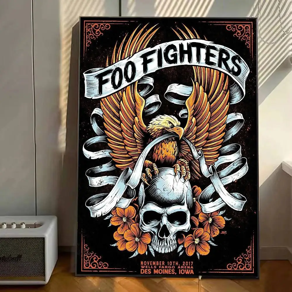 ملصق معرض Rock Band F-Foo F-Fighters يطبع ديكور منزلي ذاتي اللصق شارات جدارية ملصق غرفة المعيشة