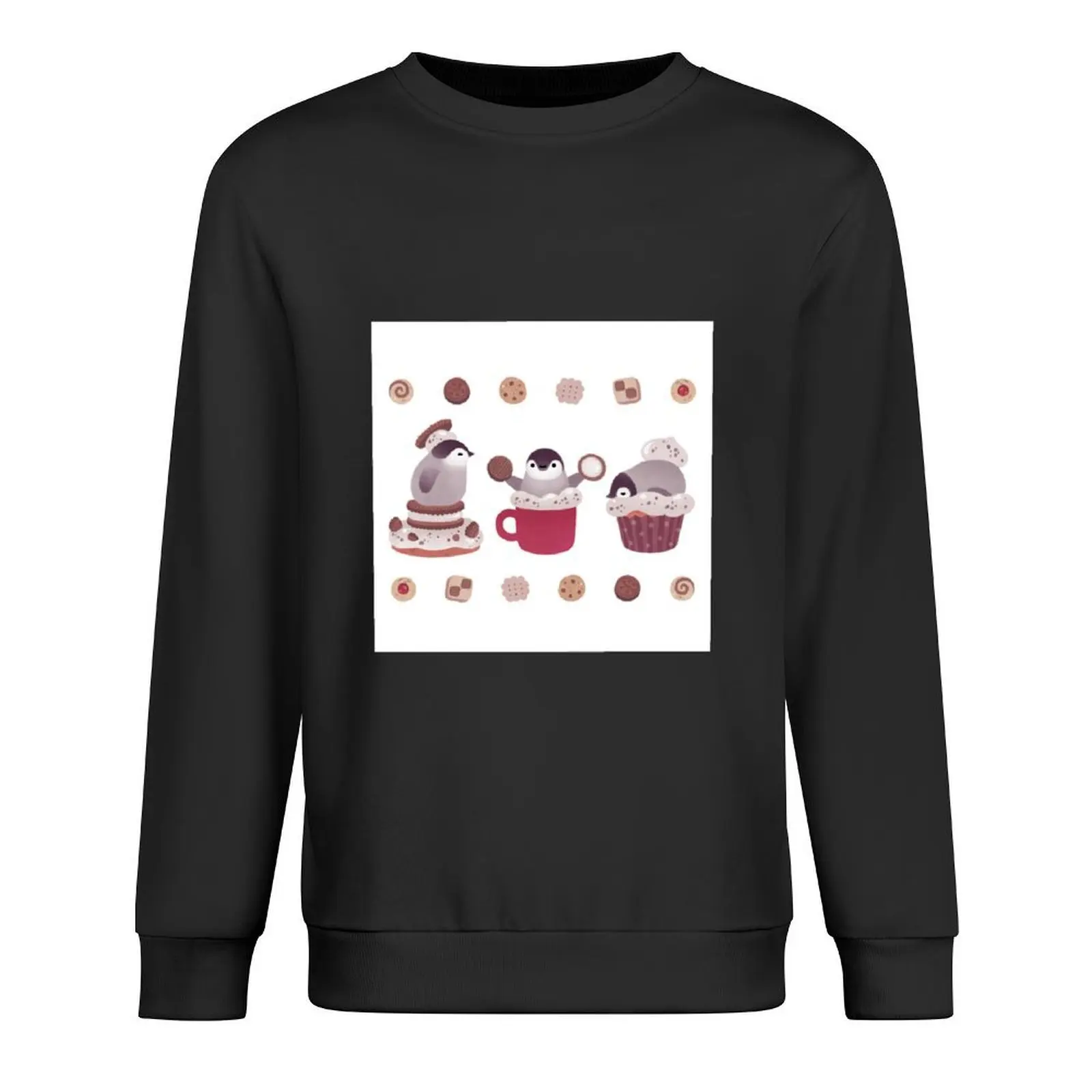 

Cookie cream and penguin Pullover clothes for men men's sweat-shirt set korean style clothes blouse men sweatshirt