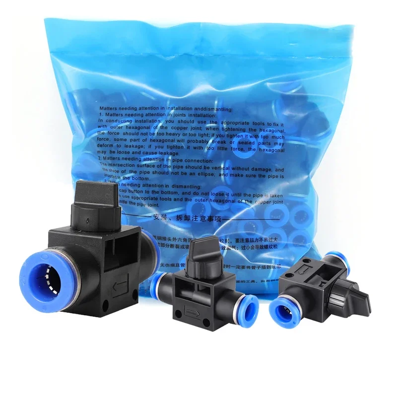 

50pcs Pneumatic Fittings Hands Valves Fitting Speeds Switch Controller Air Water Tube Connector HVFF 4mm 6mm 8mm 10mm 12mm