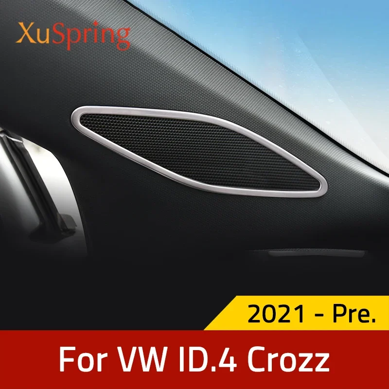 Car A Pillar Air Outlet Speak Bezel Trim Ring Frame Sticker Inner Garnish Styling For VW ID.4 ID4 GTX Crozz 2021 2022 2023 2024