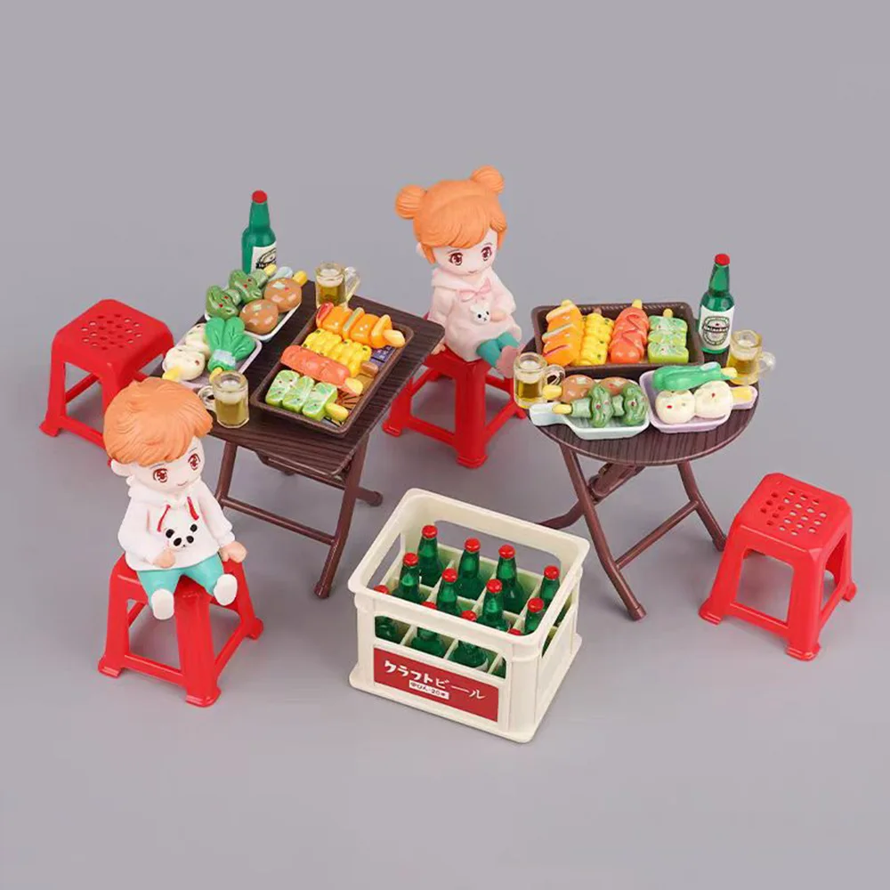 Mini mesa de comida de simulación de cocina, 1 cesta, modelo de bebida 1:12, muebles en miniatura, decoración de escena, casa de muñecas, juguete de regalo para niños