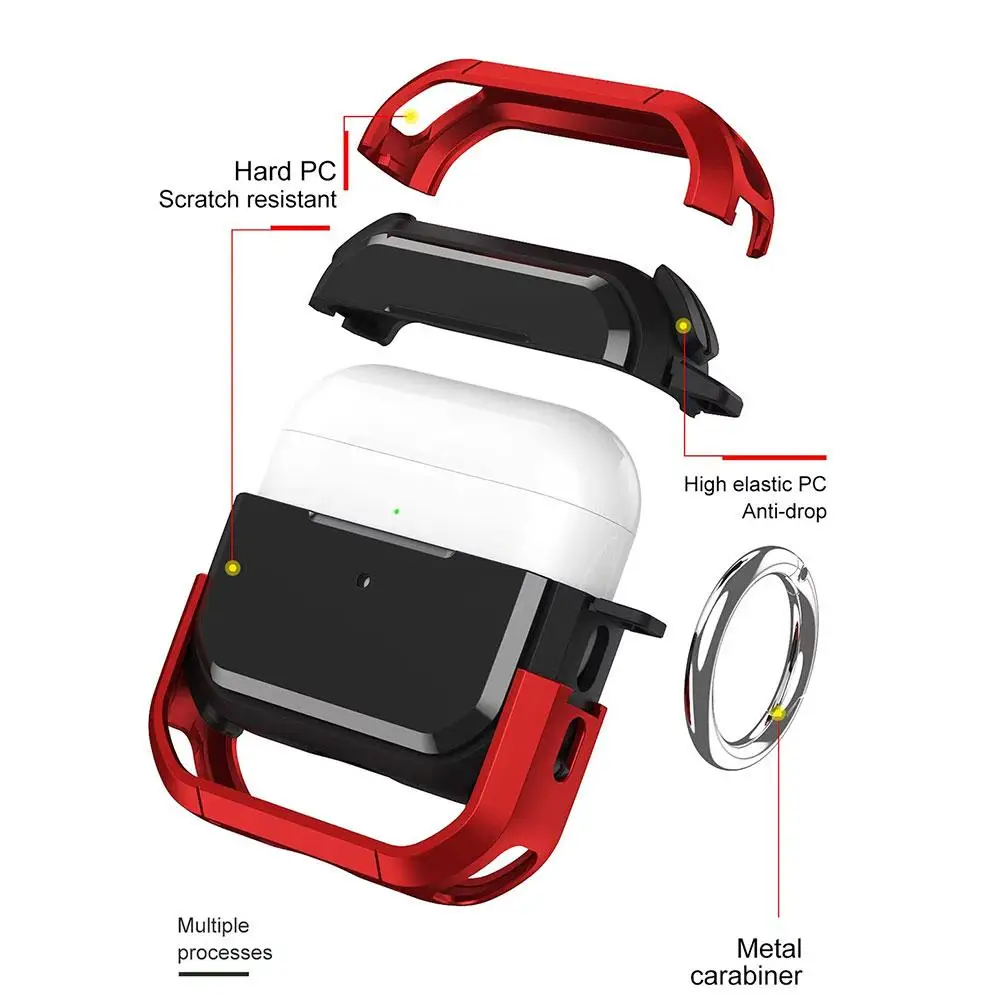 ل AirPods Pro 3 حقيبة سماعة الاذن واقية للصدمات بولي TPU PC حافظة شحن لاسلكي غطاء مع سلسلة المفاتيح ل AirPods Pro 3