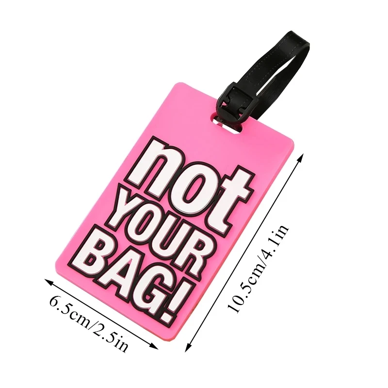 Fashion Creative Letter Not Your Bag Cute Travel Accessories Luggage Tags Suitcase Cartoon Style Silicon Portable Travel Label