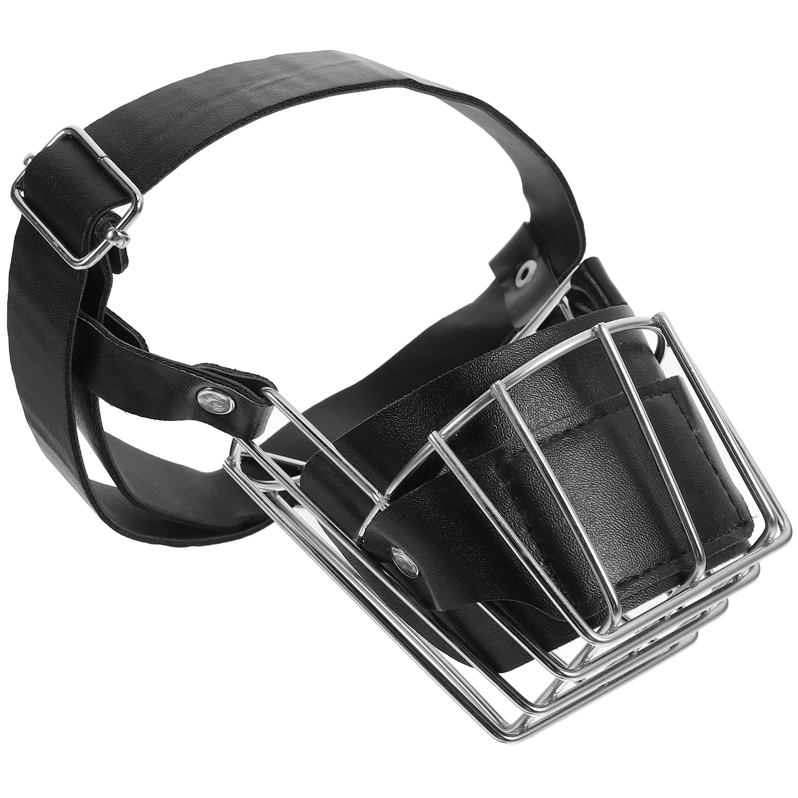 

Stainless Steel Dog Muzzle Adjustable Pet Mouth Cover Anti Barking Mask for Large Dogs 30 5cm Head Circumference Portable