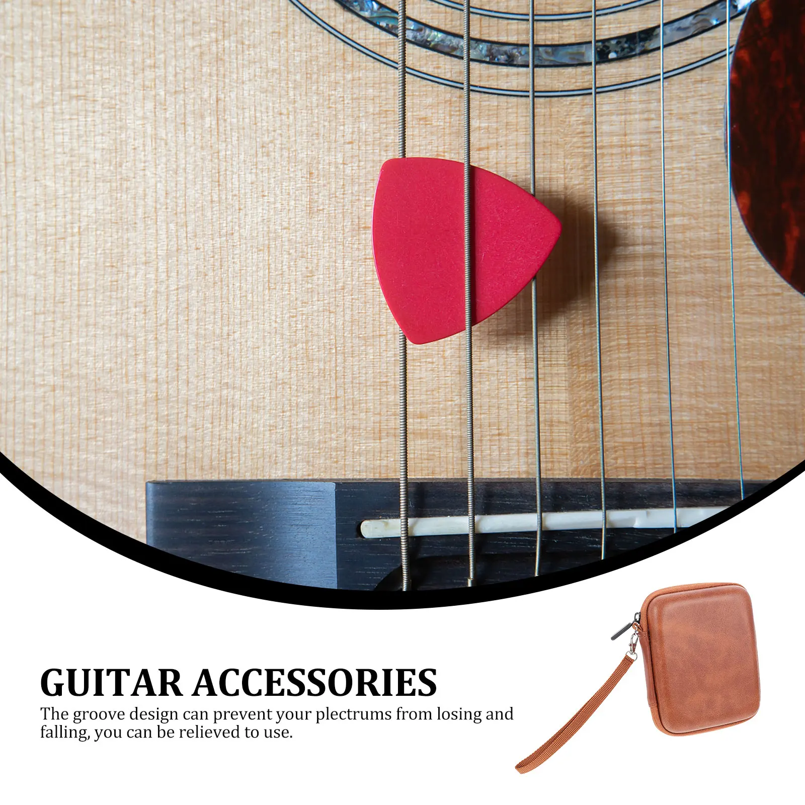

Compact Guitar Pick Holder Organizer Smooth Zipper Plectrum Storage Bag For Ukulele Musical Instruments Accessories