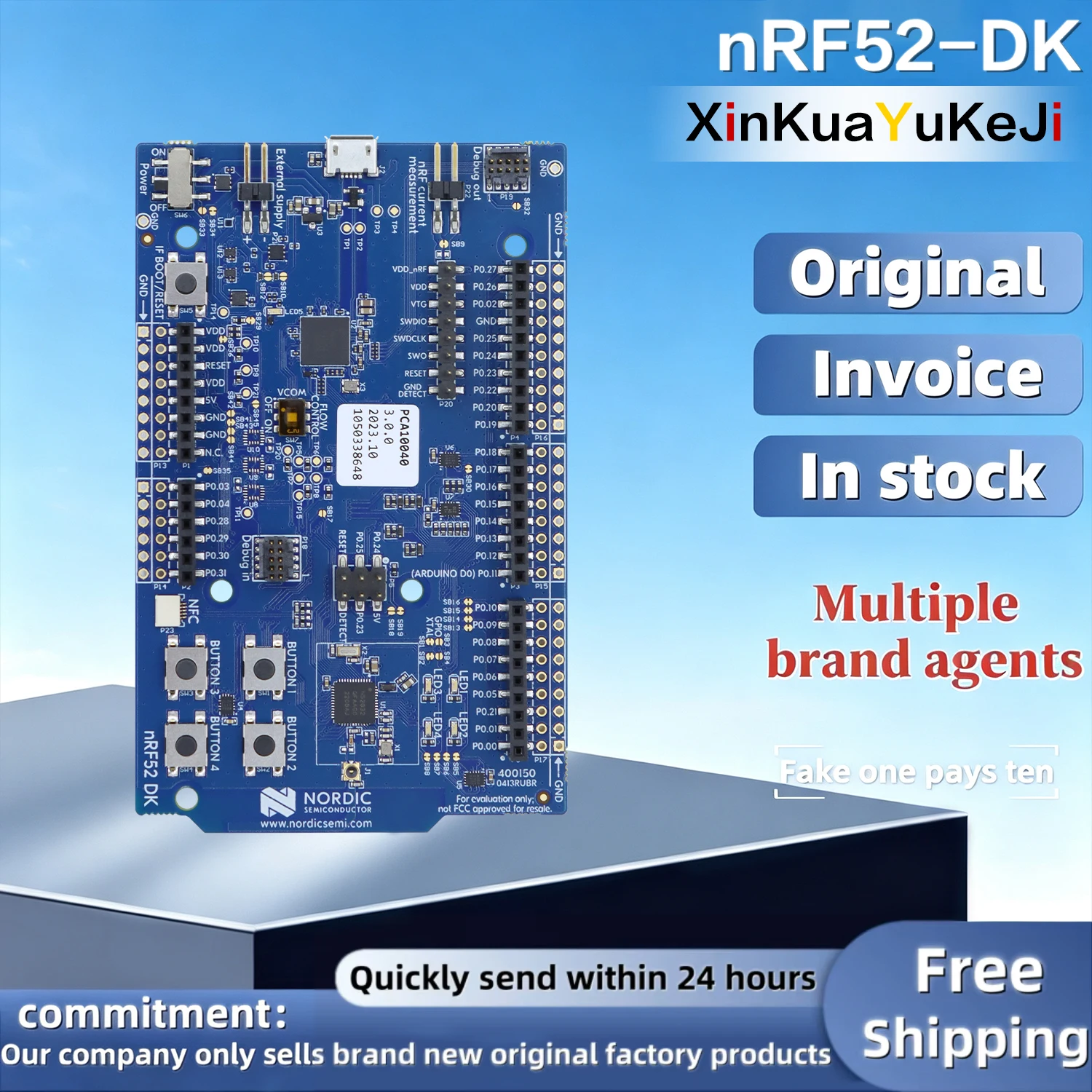 scheda-nordic-nrf52-dk-con-soc-nrf52832-pca10040-per-lo-sviluppo-e-i-test-di-prestazioni-di-chip-embedded-wireless