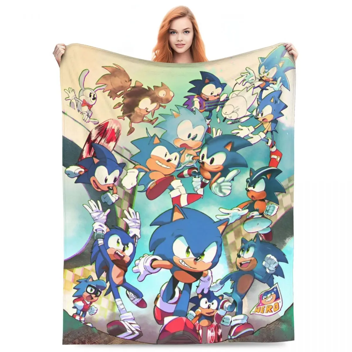 S-Sonics The H-Hedgehogs Flannel Throw Blankets Blanket for Bed Couch Soft Bedding Throws