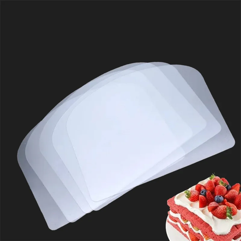 

5Pcs Transparent Plastic Soft Spatula Cake Cream Scraper Fondant Pastry Plain Smooth Jagged Edge Spatula Cutter Baking Tool