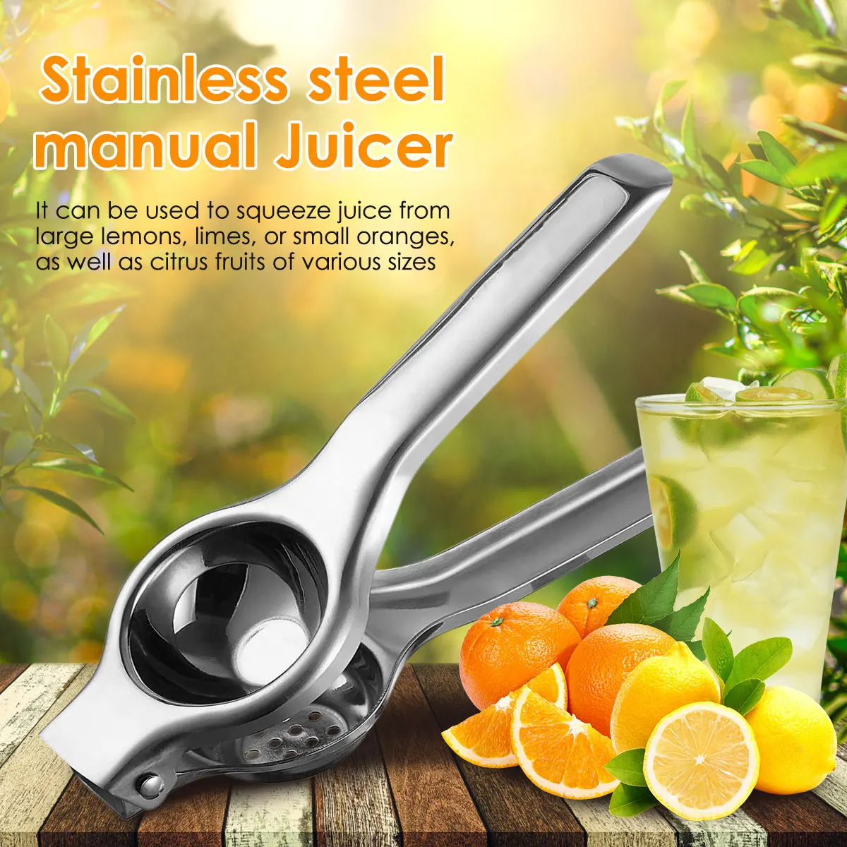 1/2Pcs Lemon Squeezer Stainless Steel Manual Juicer Portable Lemon Clip Fruit Citrus Pressing Tools for Kitchen Accessories