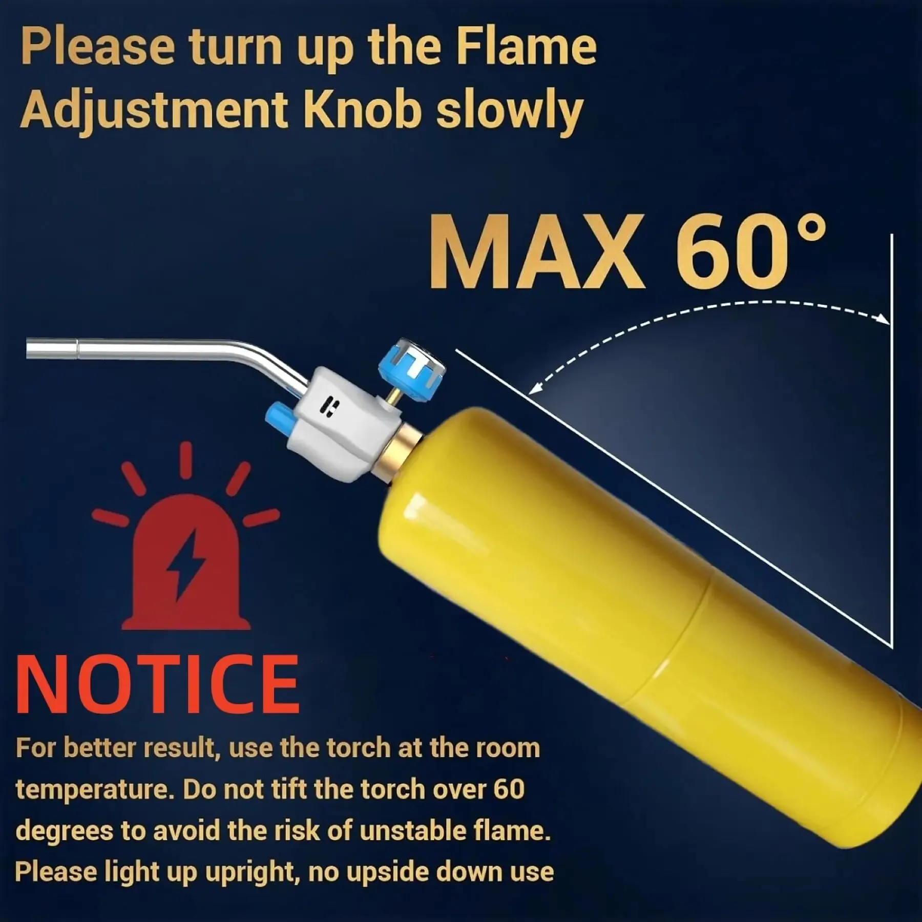 Propane Gas Torch with Igniter, Adjustable Flame MAPP Welding Tool, 1.5 \