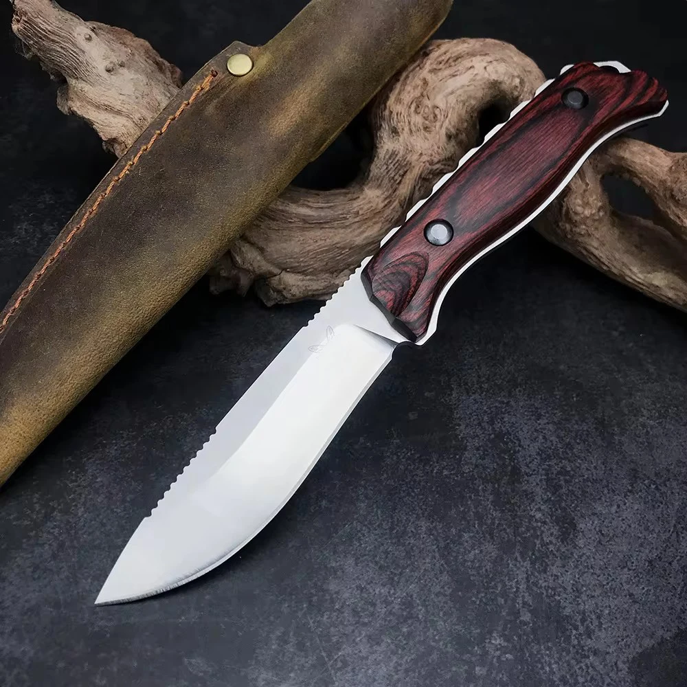 BM 15002 Hunt Saddle Mountain Skinner Fixed Knife CPM-S30V Hiking Survival Tactical Knife Wooden Handle Wilderness Rescue Knife