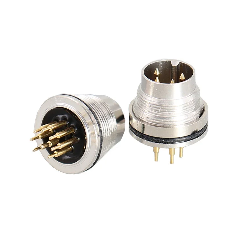 Imagem -04 - Conector Impermeável do Painel do Pwb Soquete Reto Masculino e Feminino de Jack Ip67 e 68 Tamanho 18 mm 12 14pin M16 10 100sets