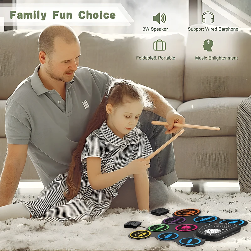 Foldable Hand‑rolled Electroni - đánh giá và giá Electronic Drum Kit For Kids