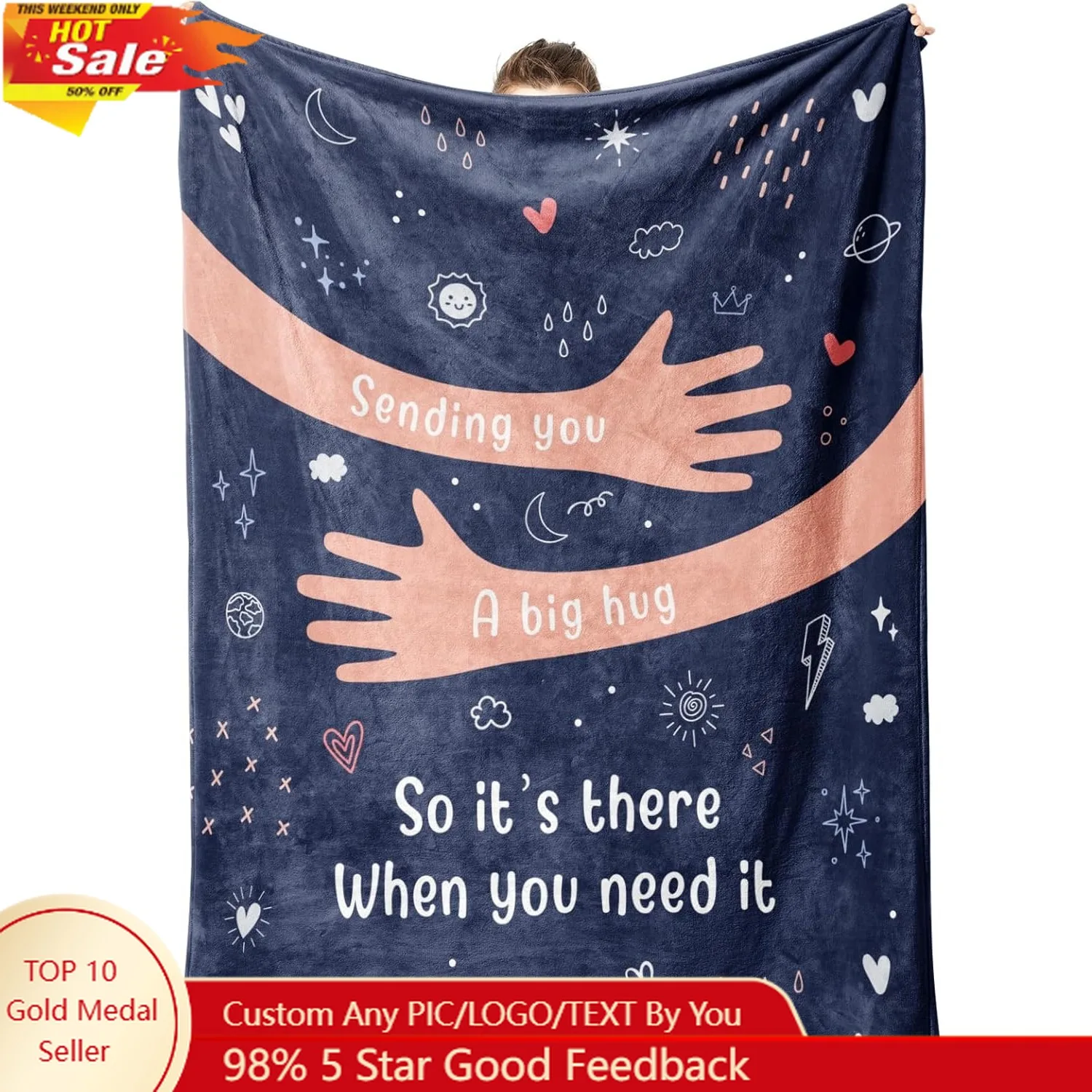 

Afterprints Get Well Gifts for Women Men, Hug/Healing Blanket, Thinking of You/Cancer Care/Sympathy/After Surgery Gifts for Frie