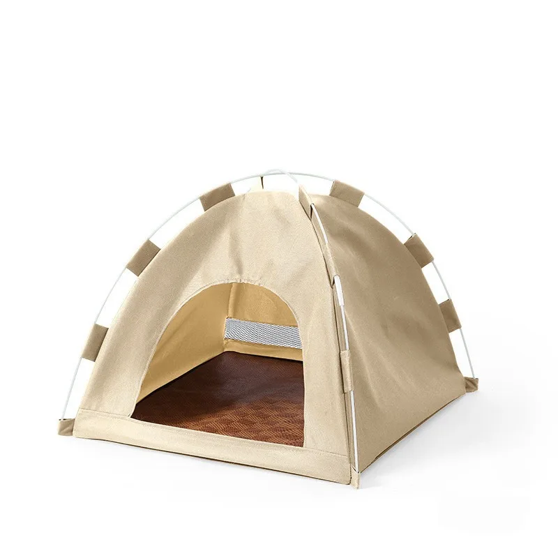 

Pet Tent House For Cats And Dogs Foldable Summer Cooling Mat Breathable Portable Outdoor Cat Bed Puppy Shelter Sunshade Outdoor