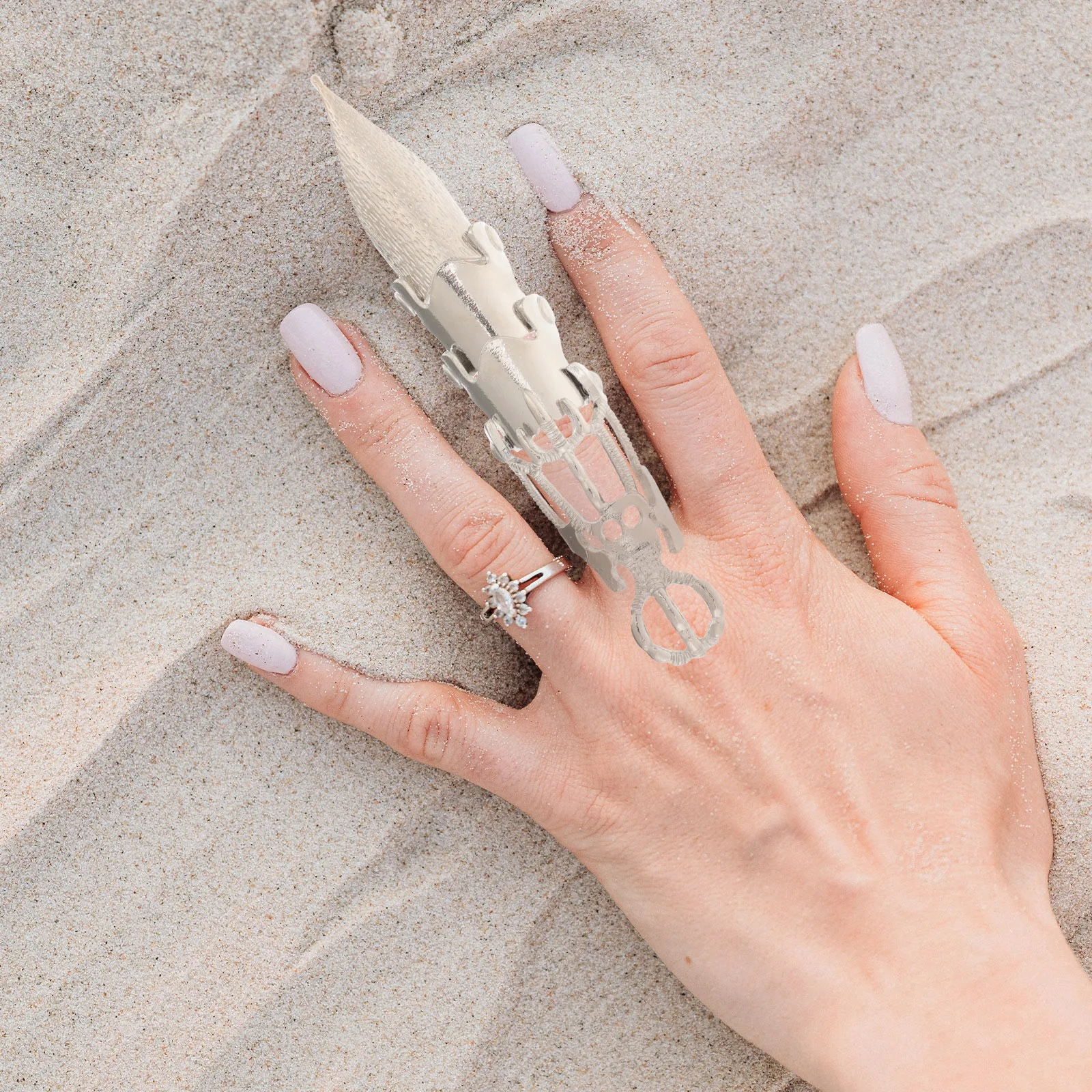 

2 Pcs Long Faucet Ring Finger Joint Accessories Vintage Rings for Men Hand Decorate Jewelry