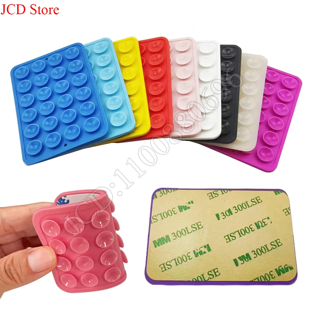 ที่วางแก้วดูดซิลิโคนโทรศัพท์มือถือ+ถ้วยดูด 24 สี่เหลี่ยม+เคสโทรศัพท์ ถ้วยดูดซิลิโคน แผ่นกันลื่น รุ่นหนา