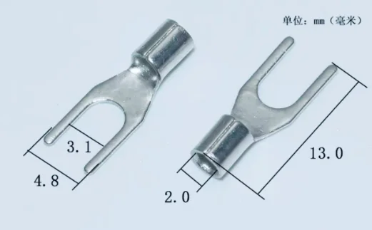 Silver-Plated Copper U-Type Crimp Terminal Thickened Electrical Plug Connector