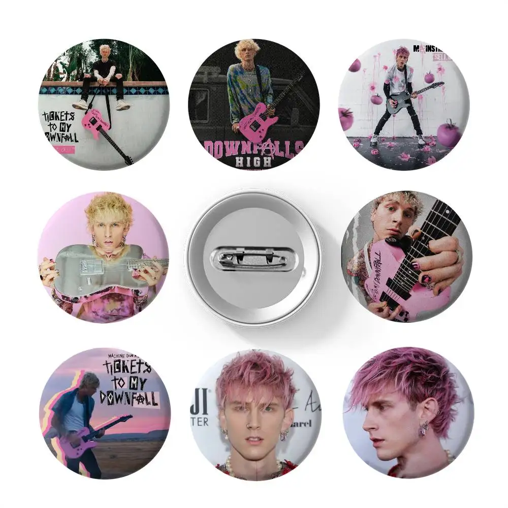 MGK M-آلة بندقية K-كيلي شارات مستديرة رائعة شارة دبابيس الإبداعية دبابيس للملابس قبعة ظهره هدية اكسسوارات #1