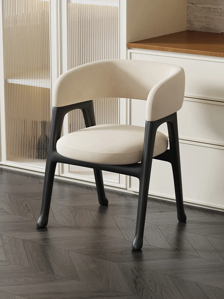 

Nordic Light Luxury Dining Chair Emery Fabric Household Minimalist Modern Restaurant Designer Comfortable Armchair