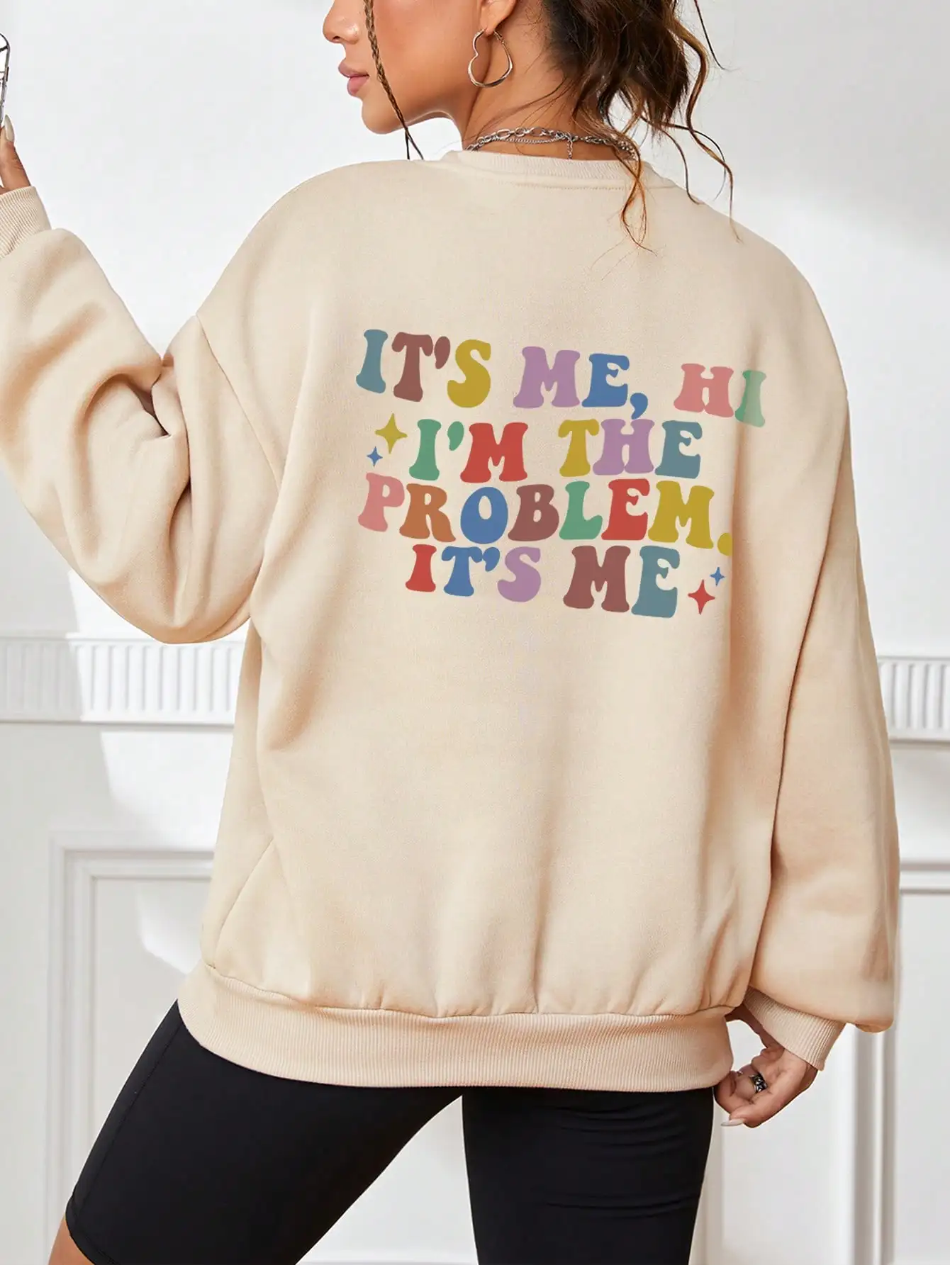 

Colorful Letter And Smile Face Printed Women Hoodie Autumn Sportswear Creative Simple Clothes Hip Hop Crewneck Sweatshirts