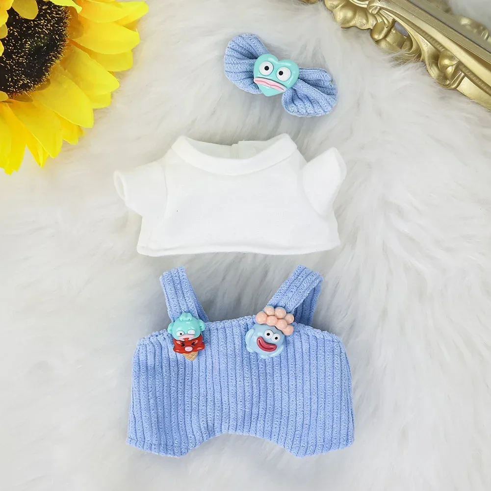 17cm Plush Doll\'S Clothes Outfit Accessories For Korea Kpop Exo Labubu Idol Dolls overalls set Clothing