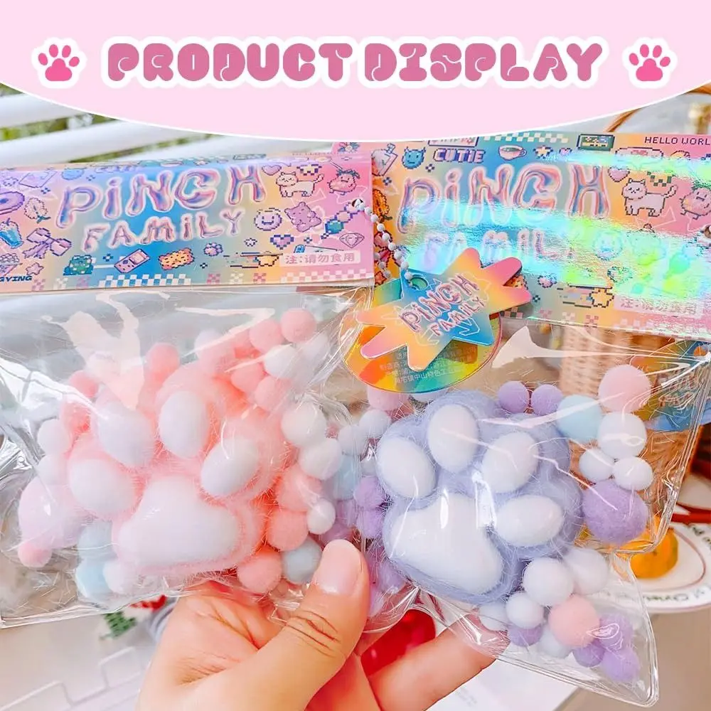 Dropshipping brinquedo fidget mini brinquedos mole kawaii pelúcia macio gato pata transparente cubo de silicone alívio do estresse espremer brinquedo