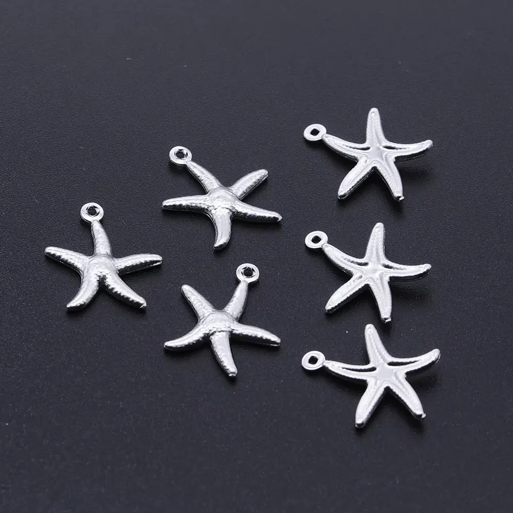 10 sztuk/partia 316 rozgwiazda ze stali nierdzewnej Charms hurtownie nigdy nie niszczą bransoletki zawieszki zaakceptować zamówienie OEM najwyższej jakości — zdjęcie 6