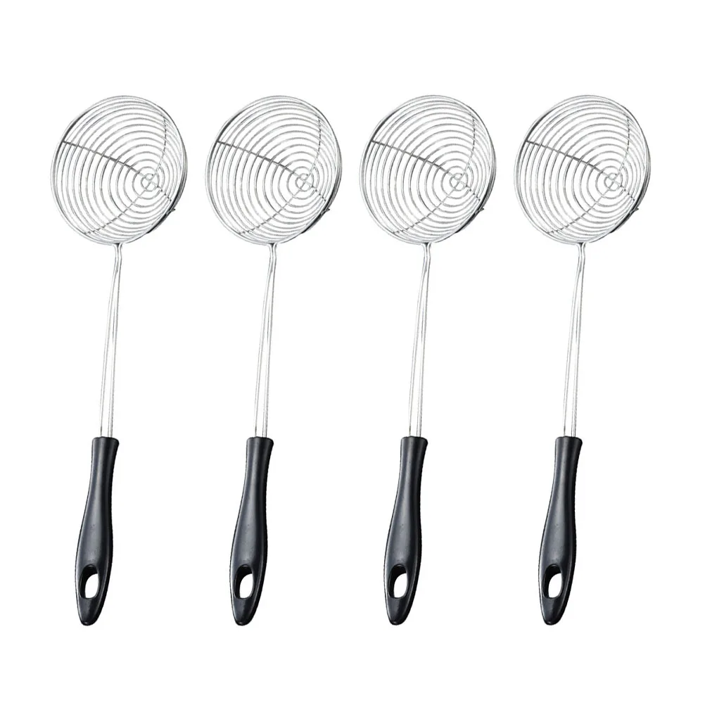

4 Pcs Hot Pot Colander Sieve Strainer for Kitchen Hotpot Scoop Black Stainless Steel